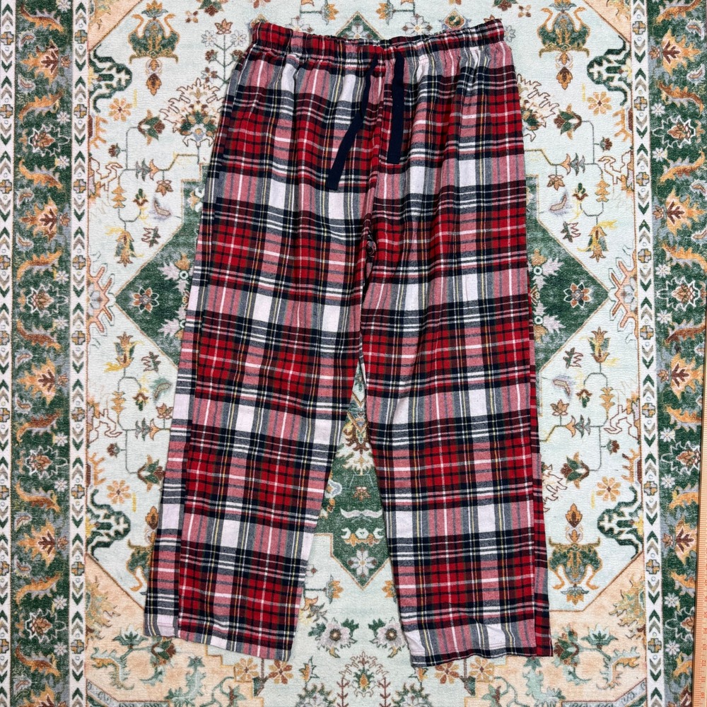 Mens Red Plaid Pajama Pants‎ Sleepwear Loungewear Size XL Cotton Polyester